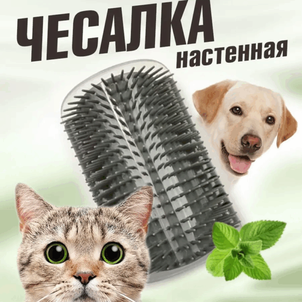 Щетка для кошек угловая с кошачьей мятой